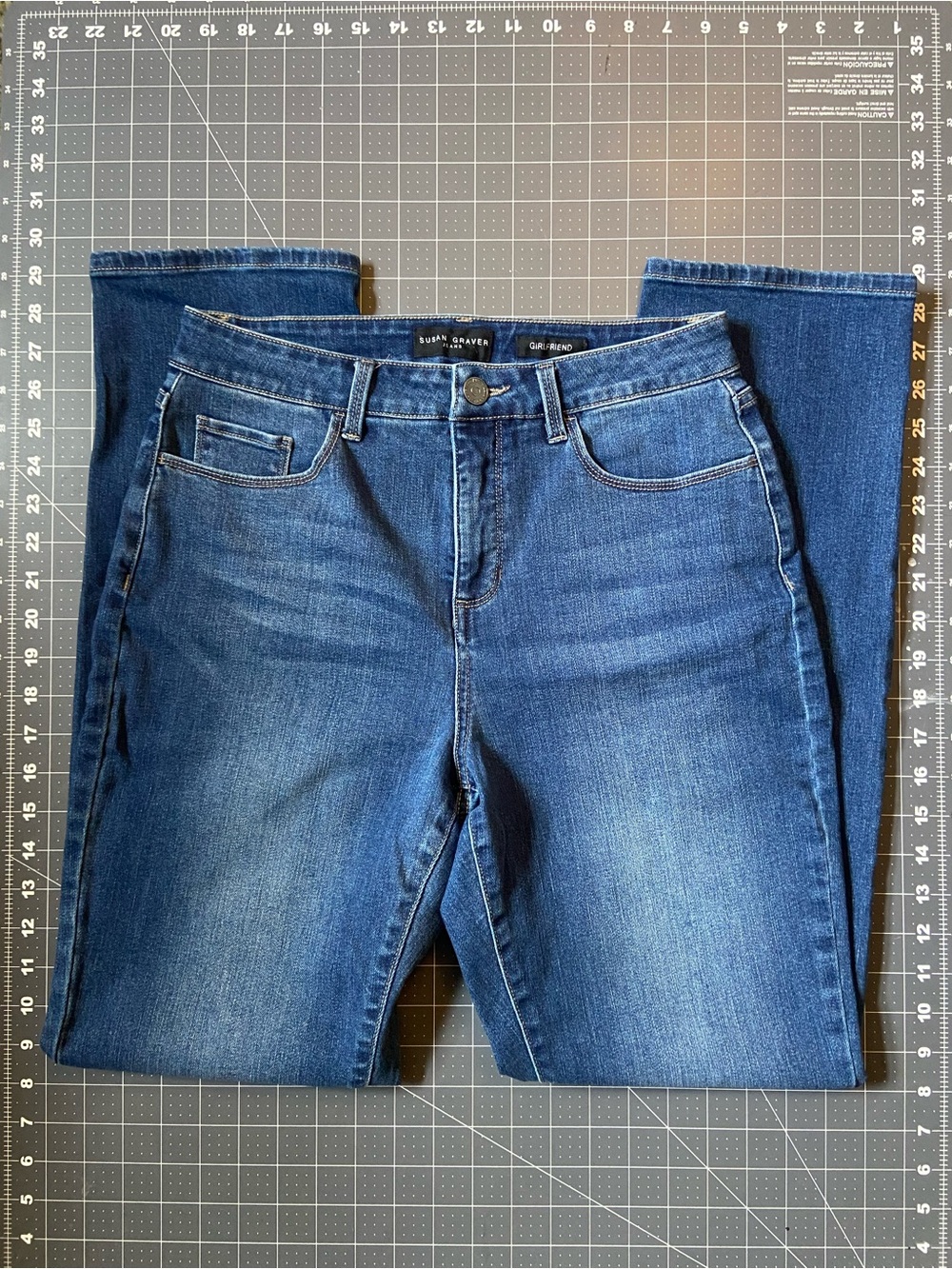 Susan Graver Dark Wash Girlfriend Jeans Size 6